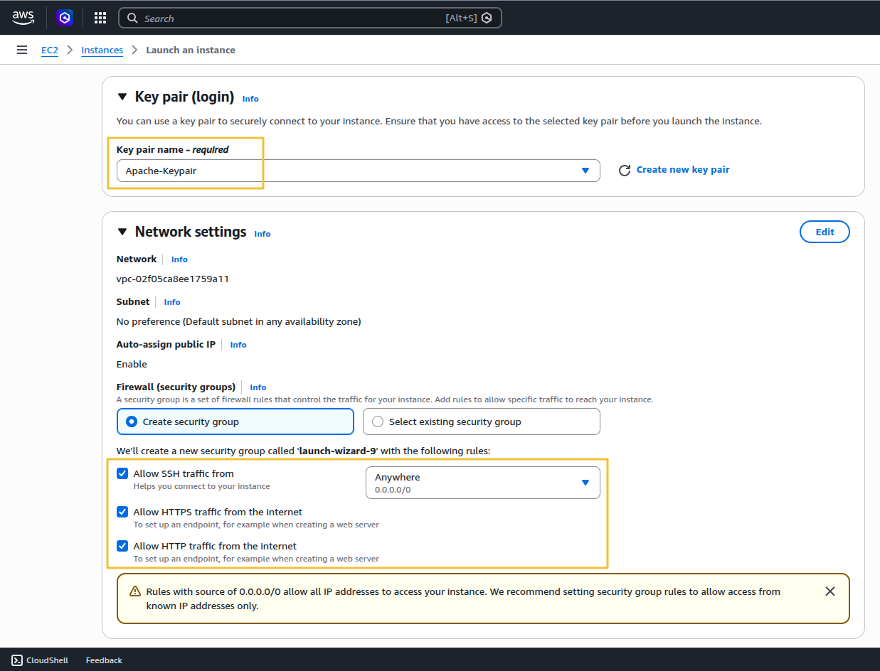 EC2 Instance Network setting